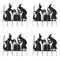 Set of 4 34.5"H Set of 5 Halloween Metal Silhouette Witches with Cauldron Yard Stake(Two function)